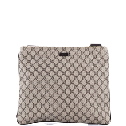 Gucci Zip Top Messenger Bag Gg Coated Canvas Large