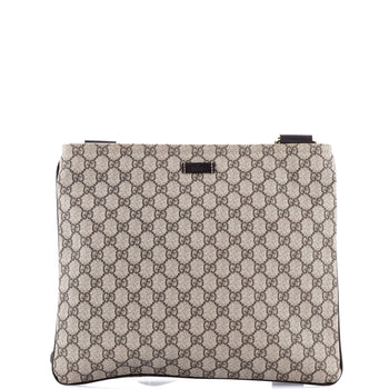Gucci Zip Top Messenger Bag Gg Coated Canvas Large