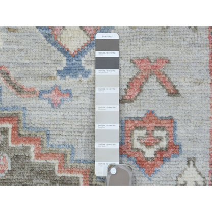 8'2"X10'3" Gray Soft Wool Hand Knotted Anatolian Village Inspired Rug