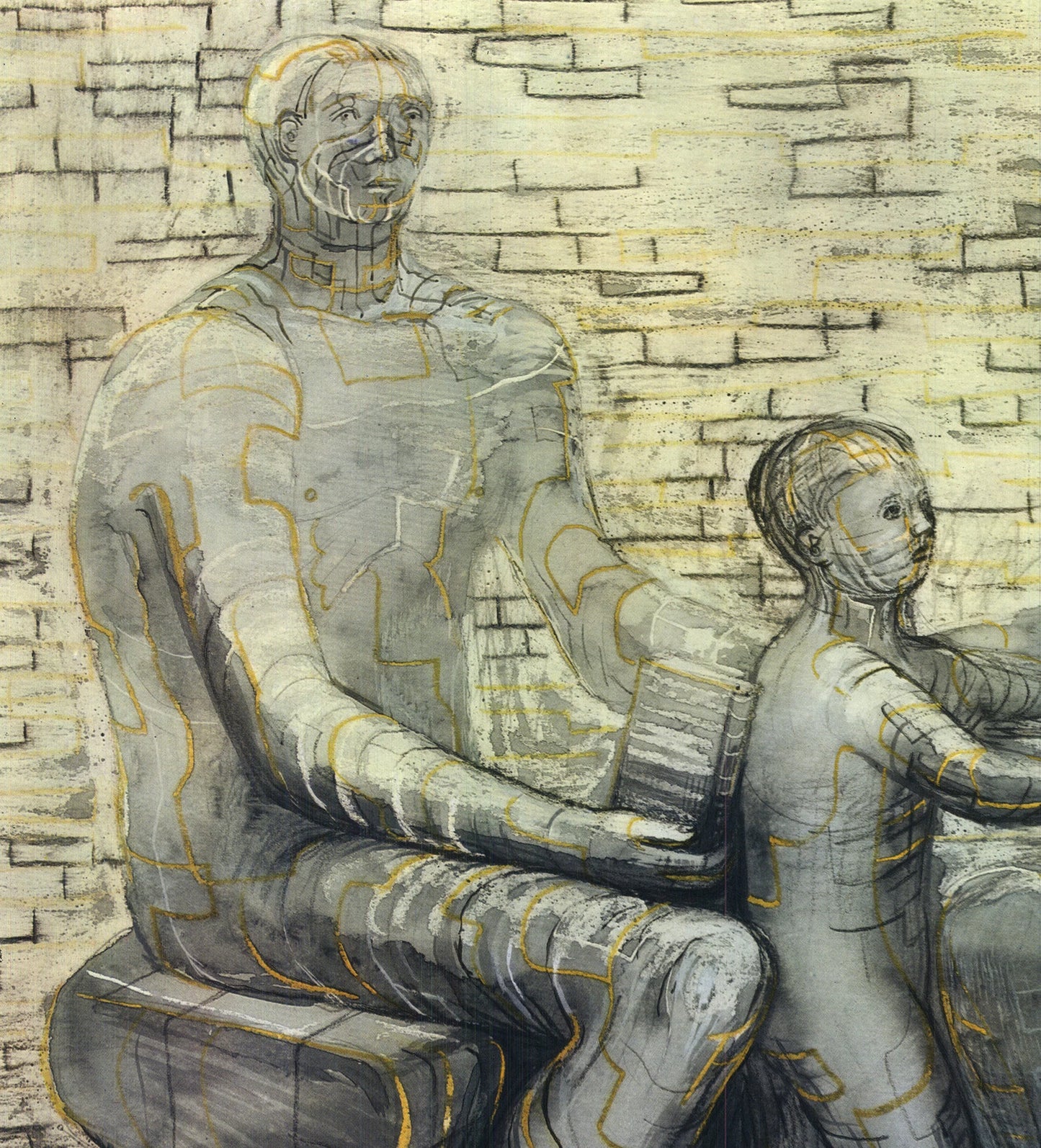 Henry Moore Family Group " Offset Lithograph Modernism