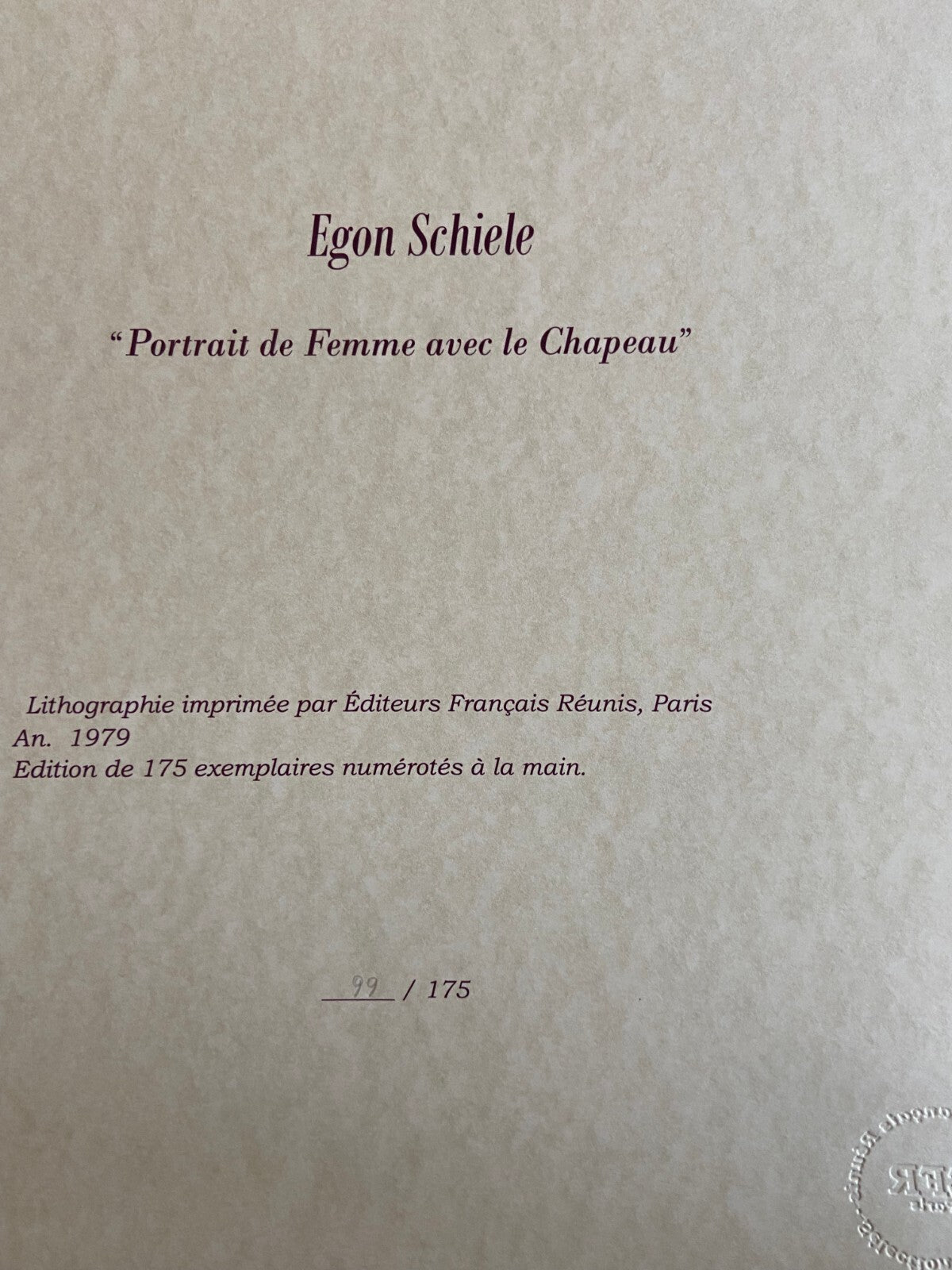 Egon Schiele Lithograph (Edvard Munch Amedeo Modigliani Franz Marc Balthus)