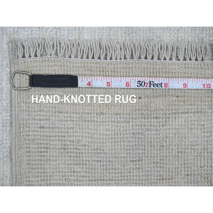 2'7"X7'9" White Afghan Angora Oushak Hand Knotted 100% Wool Runner Rug