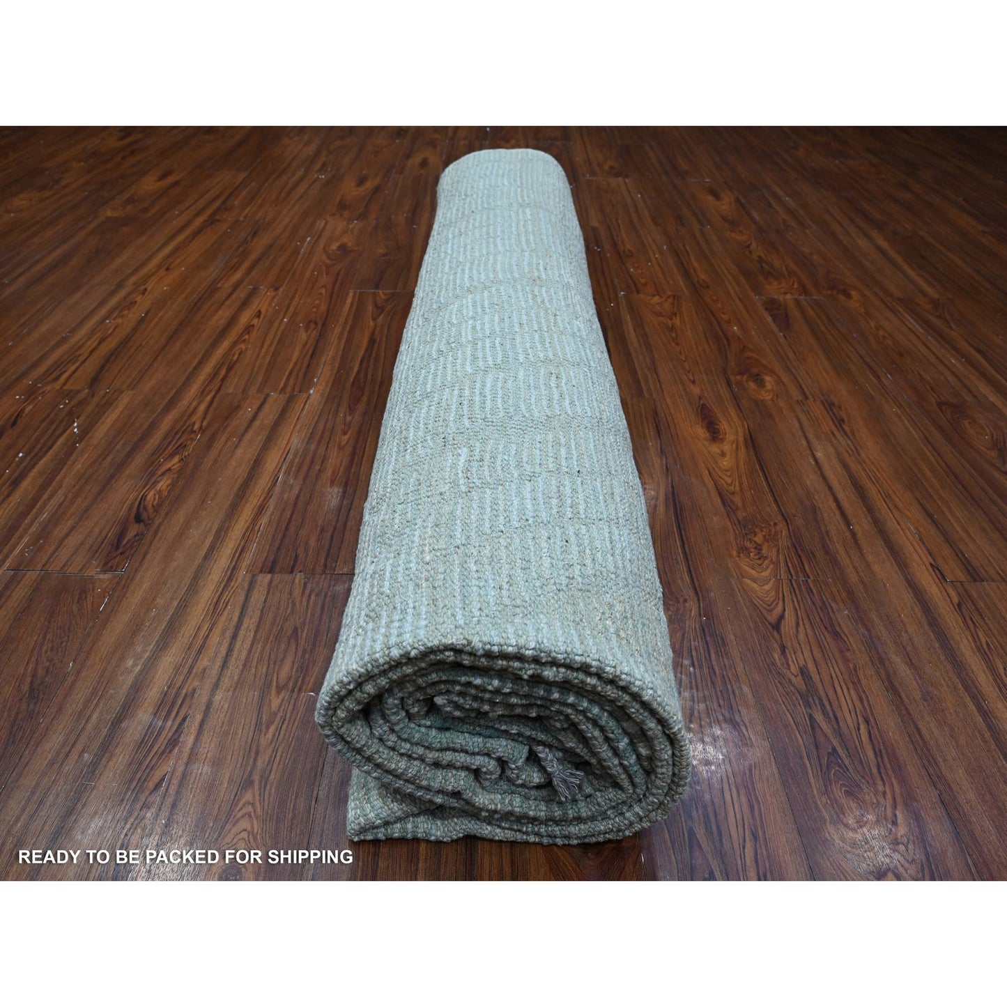 10'X14' Blue Moroccan Weave Zig Zag Design Hand Knotted Oriental Rug