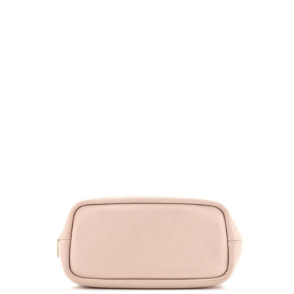 Prada Logo Tote Bag Perforated Leather Small