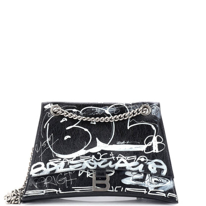 Balenciaga Graffiti Crush Chain Flap Bag Leather Medium