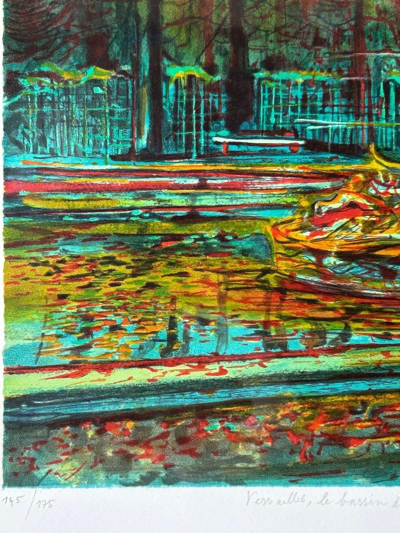 Jean Carzou Lithograph "Versailles, Le Bassin De Crs" 1995 Signed Numbered Coa
