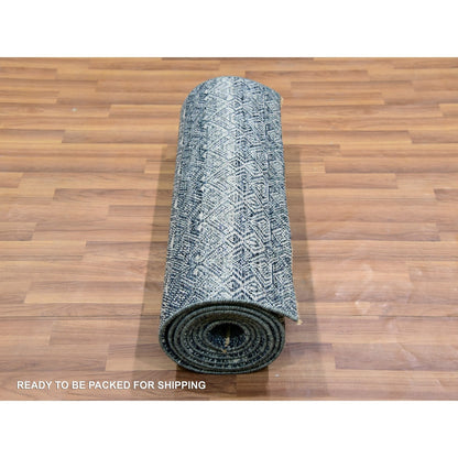 2'6"X12'2" Coventry Gray Hand Knotted Kohinoor Herrita Wool Runner Rug