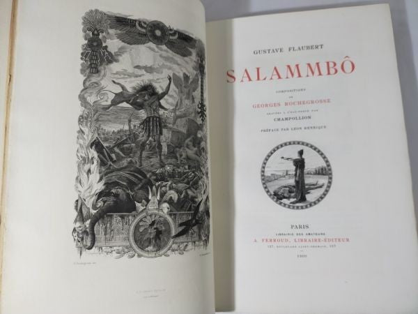 1900 Salammbo Flaubert, Rochegrosse Etchings, 2 Vol, Ferroud Limited 600