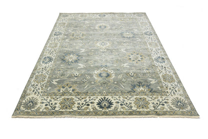 Handmade Peshawar Rug Taupe Floral Osh Chobi
