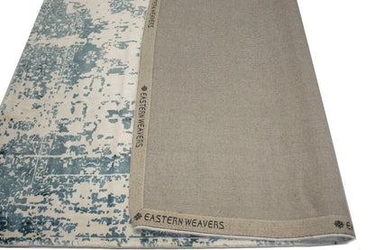 Muted Slate Blue Distressed Floral 4X6