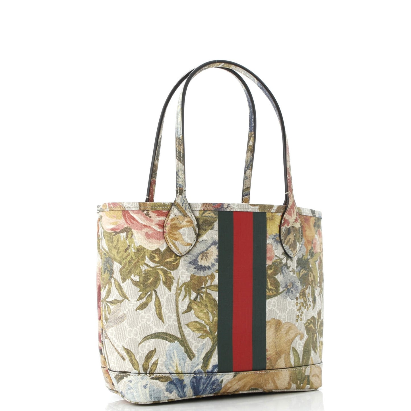 Gucci Ophidia Tote Water Flora Gg Coated Canvas Medium