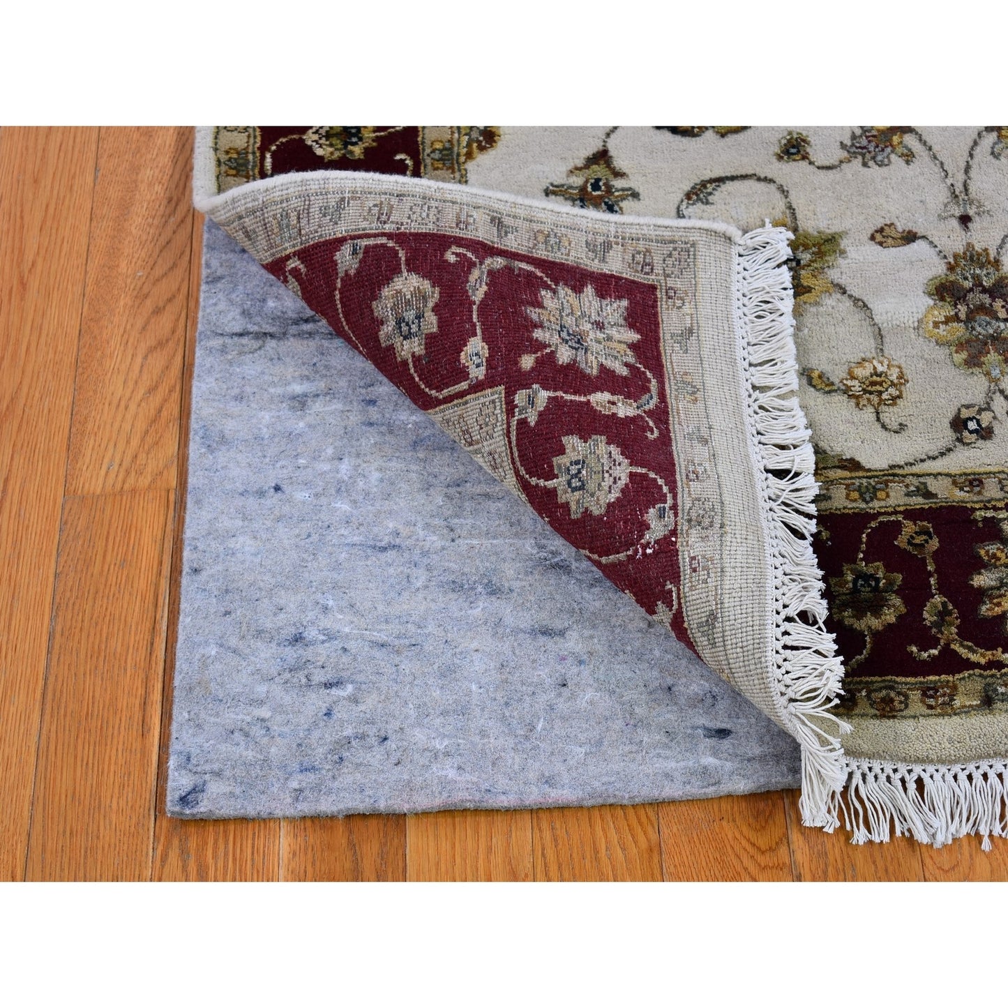 4'X6' Rajasthan Half Wool And Half Silk Thick And Plush Hand Knotted Rug