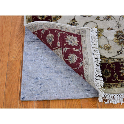 4'X6' Rajasthan Half Wool And Half Silk Thick And Plush Hand Knotted Rug