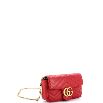 Gucci Gg Marmont Flap Bag Matelasse Leather Super Mini