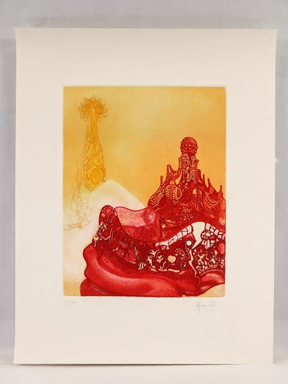 Alfonso Costa (Spain) Homage To Gaudi 1983 Original Etching Signed & Numbered