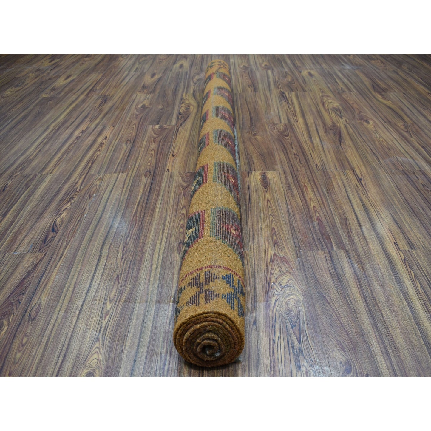 6'X7'10" Geometric Design Hand Made Wool Colorful Afghan Tribal Rug