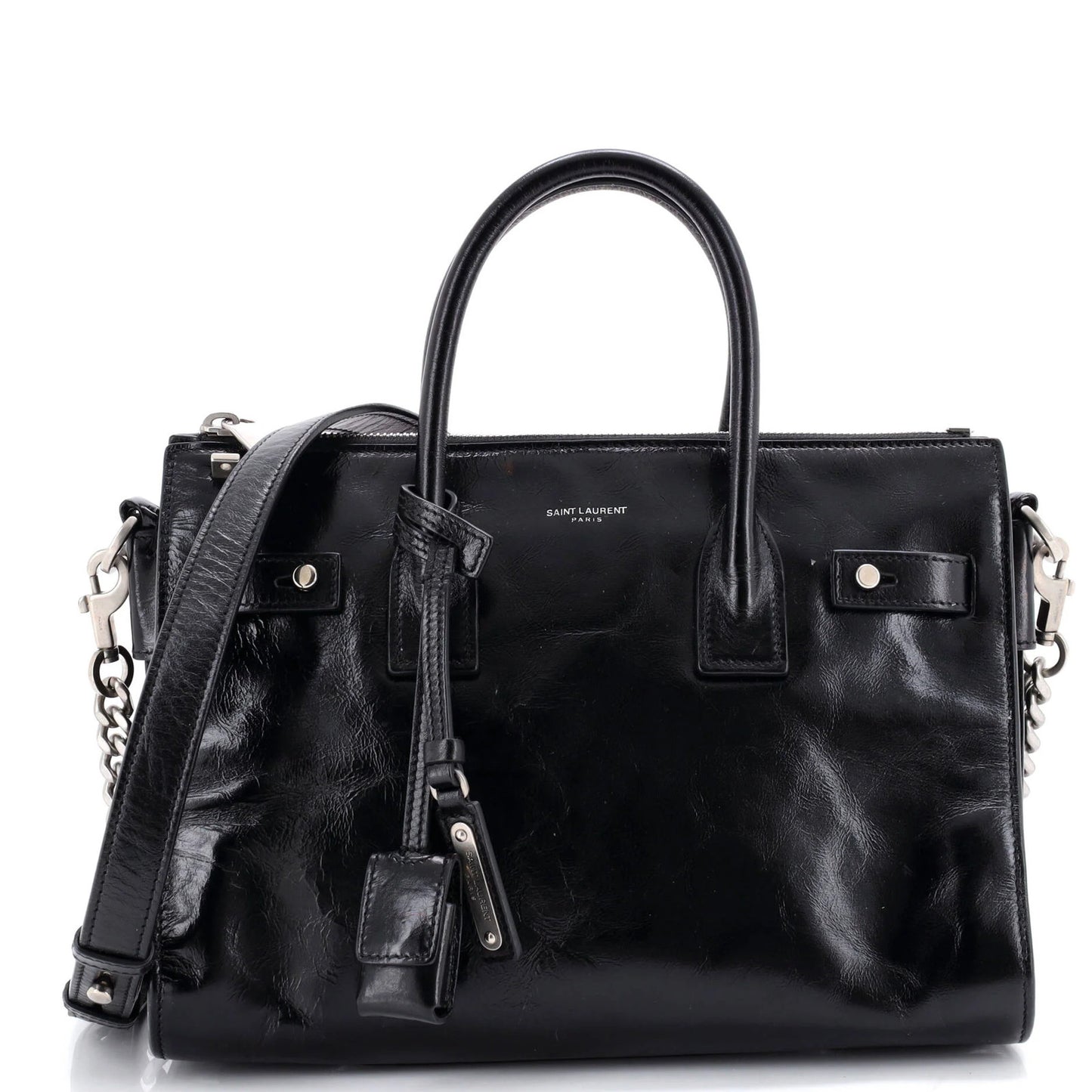 Saint Laurent Sac De Jour Souple Zip Tote Crinkled Glazed Leather Baby