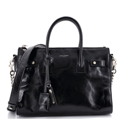 Saint Laurent Sac De Jour Souple Zip Tote Crinkled Glazed Leather Baby