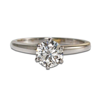 14K White Gold Diamond Solitaire Ring 0.74Ct