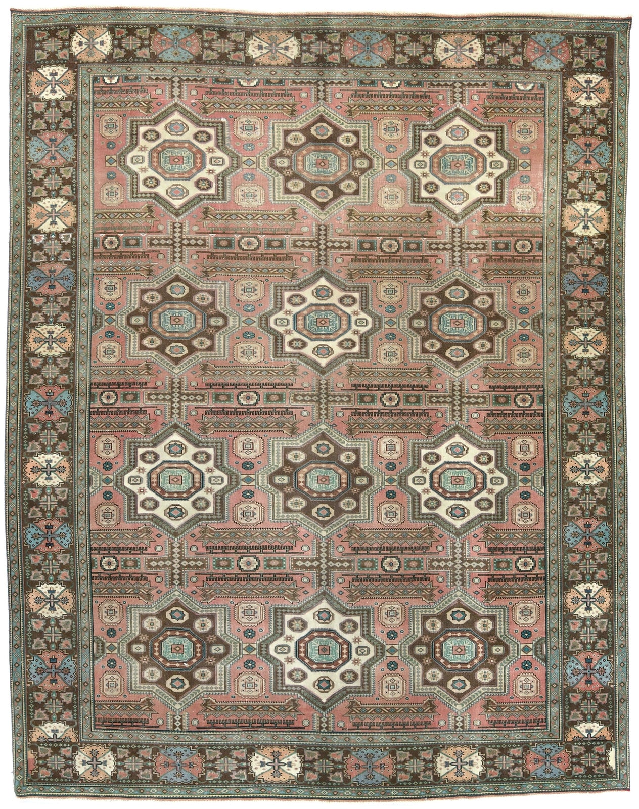 Antique Distressed Oriental Rug 10X13 Ft Rare