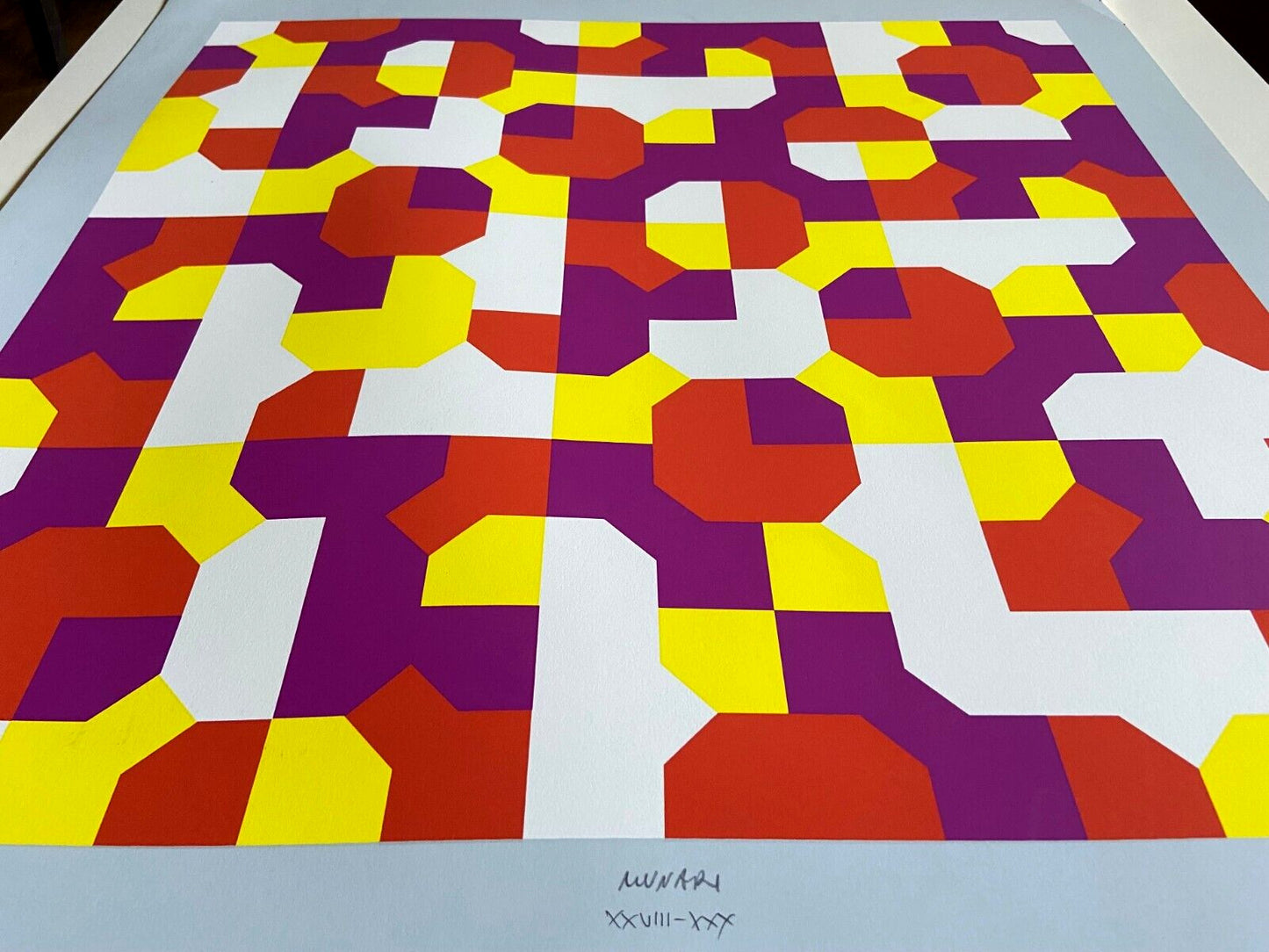 Bruno Munari 'Curve Of Peano 'Serigraph 1994, 70X70 Cm