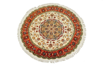 Extra Fine Hand-Knotted Floral Kork Wool & Silk