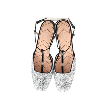 Gucci Women'S Gg Slingback Flats Glitter And Patent