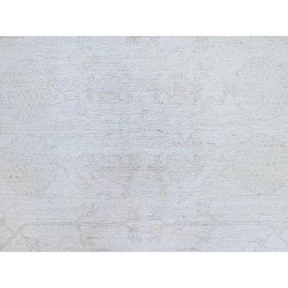 10'X13'10" Jazz White Hand Knotted Khotan Pomegranate Wool Oriental Rug