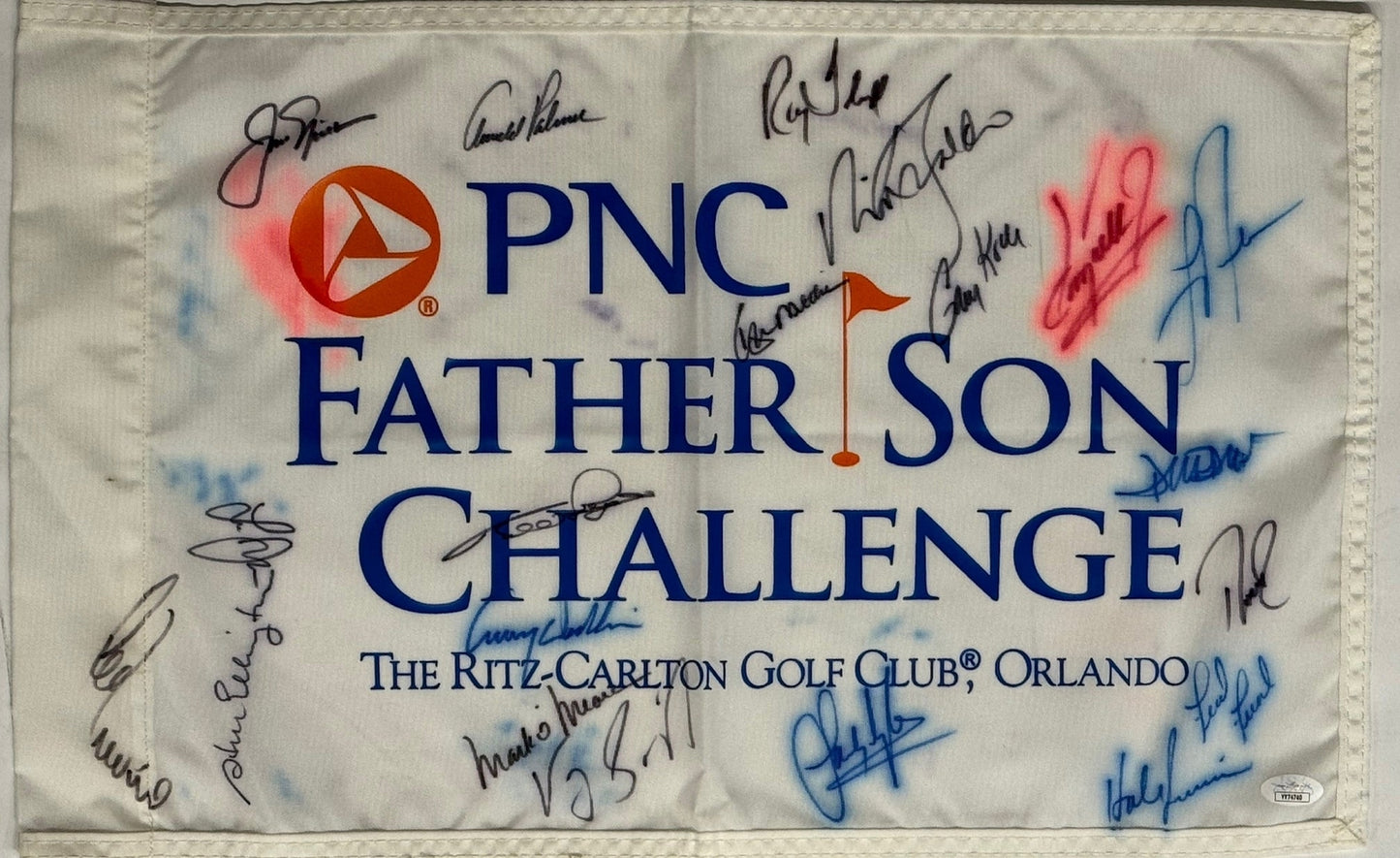 Pnc Father & Son Challenge Participants Autographed Flag (Jsa)