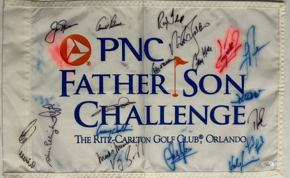 Pnc Father & Son Challenge Participants Autographed Flag (Jsa)