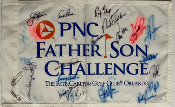 Pnc Father & Son Challenge Participants Autographed Flag (Jsa)