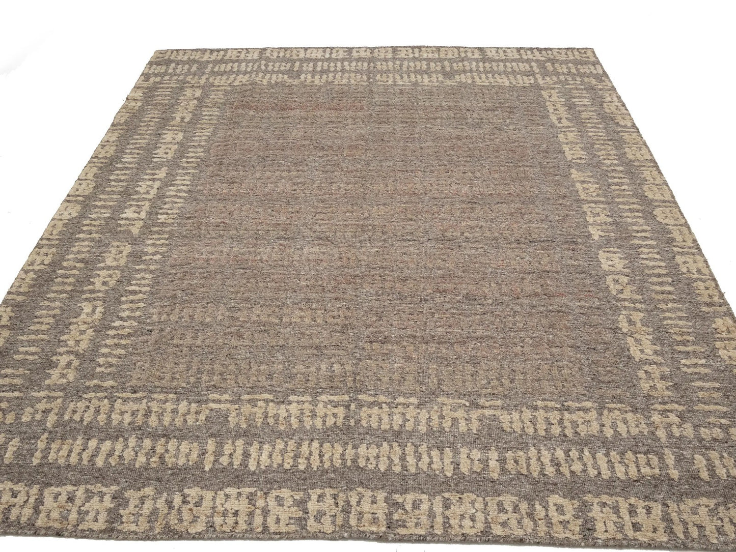 Modern Brown Bordered Design High-Low Relief