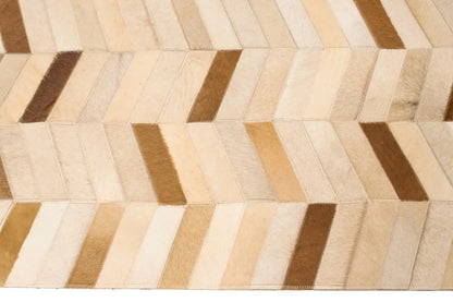5X8 Ft Brown Cowhide Leather Rug Contemporary