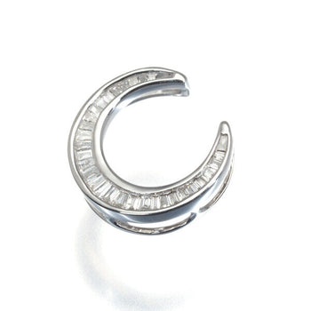 GSTV Pendant Diamond 0.18ct Moon 18K 750 White