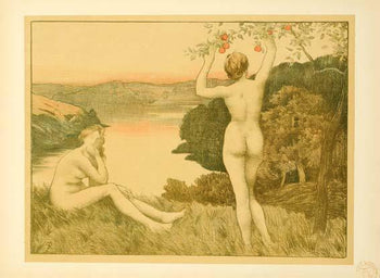 Original Vintage French Poster Automne Nue Bby Menard Estampe Moderne 1897