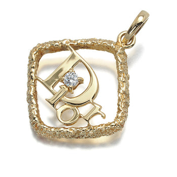 Christian Dior Pendant Diamond Logo 18K 750 Yellow Gold