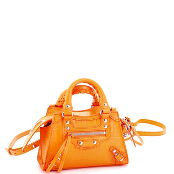 Balenciaga Neo Classic City Bag Crocodile Embossed Leather Nano