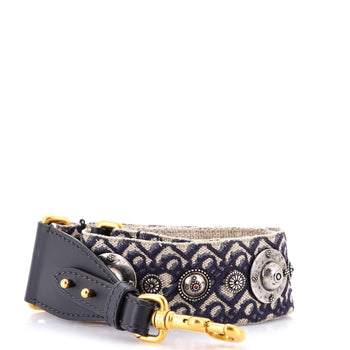 Christian Dior Shoulder Strap Embellished Oblique Canvas