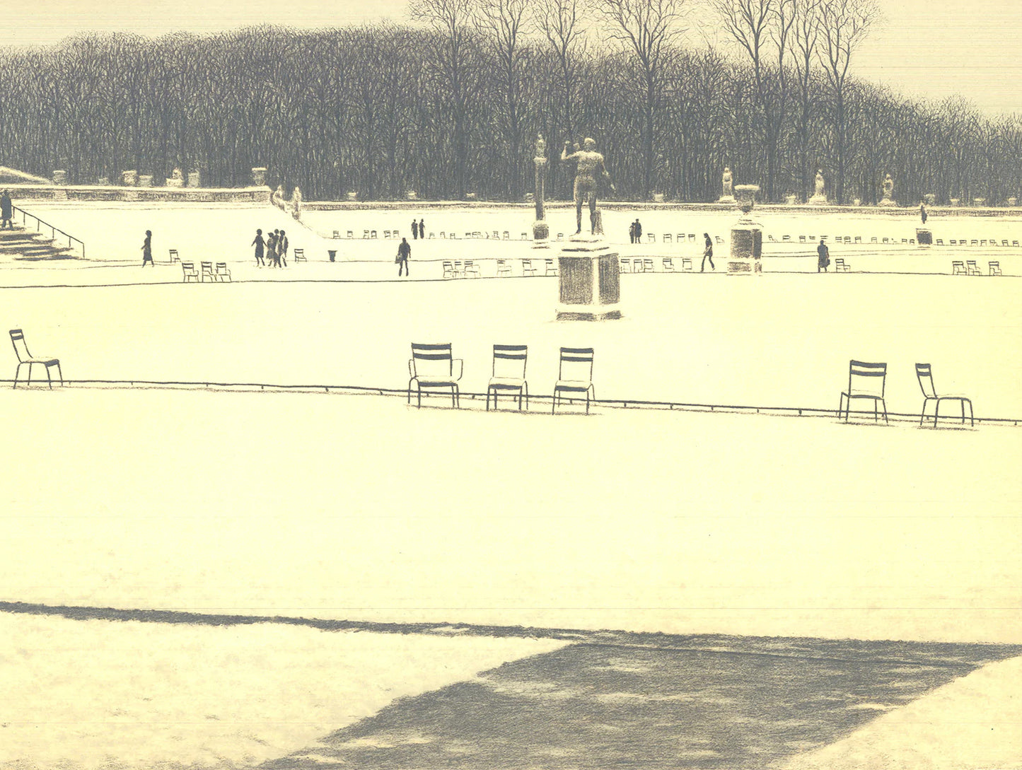 Harold Altman Park Scene " Lithograph Contemporary