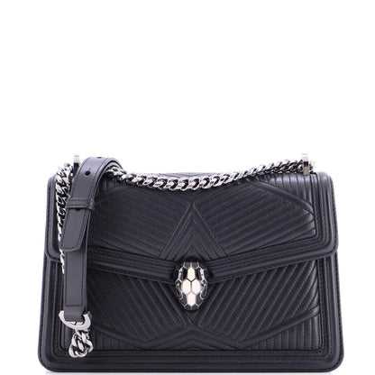 Bvlgari Serpenti Diamond Blast Shoulder Bag Quilted Leather Small