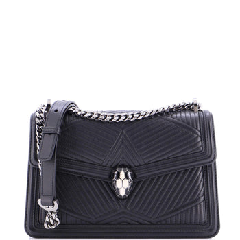 Bvlgari Serpenti Diamond Blast Shoulder Bag Quilted Leather Small