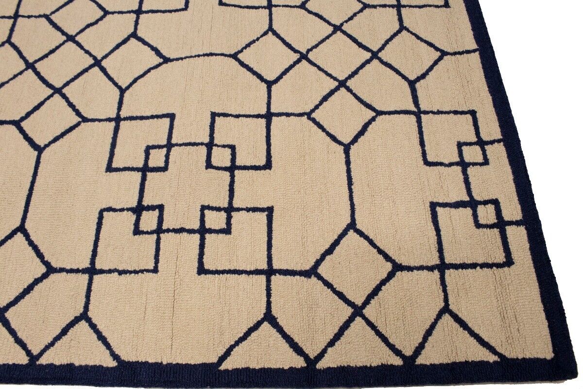 Hand-Tufted Modern Rug Wool Decor 5X8 Cream