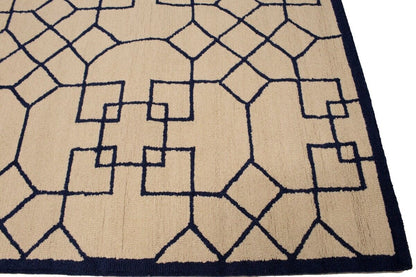Hand-Tufted Modern Rug Wool Decor 5X8 Cream