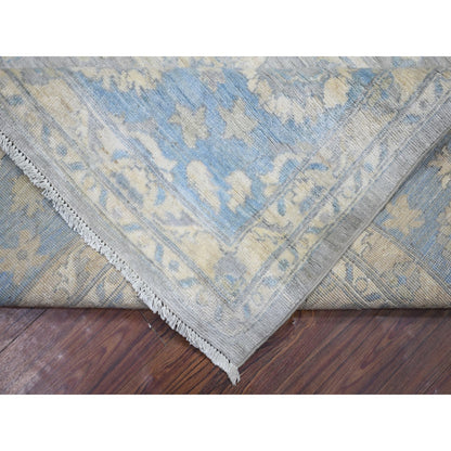 8'X10' Cloud Gray Wool Hand Knotted Finer Peshawar Rug