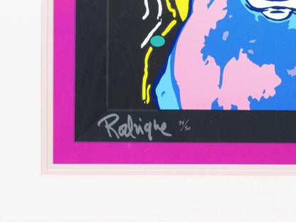 George Rodrigue "IT'S PARTY TIME -PINK-" Print Edition 50, signed and framed COA