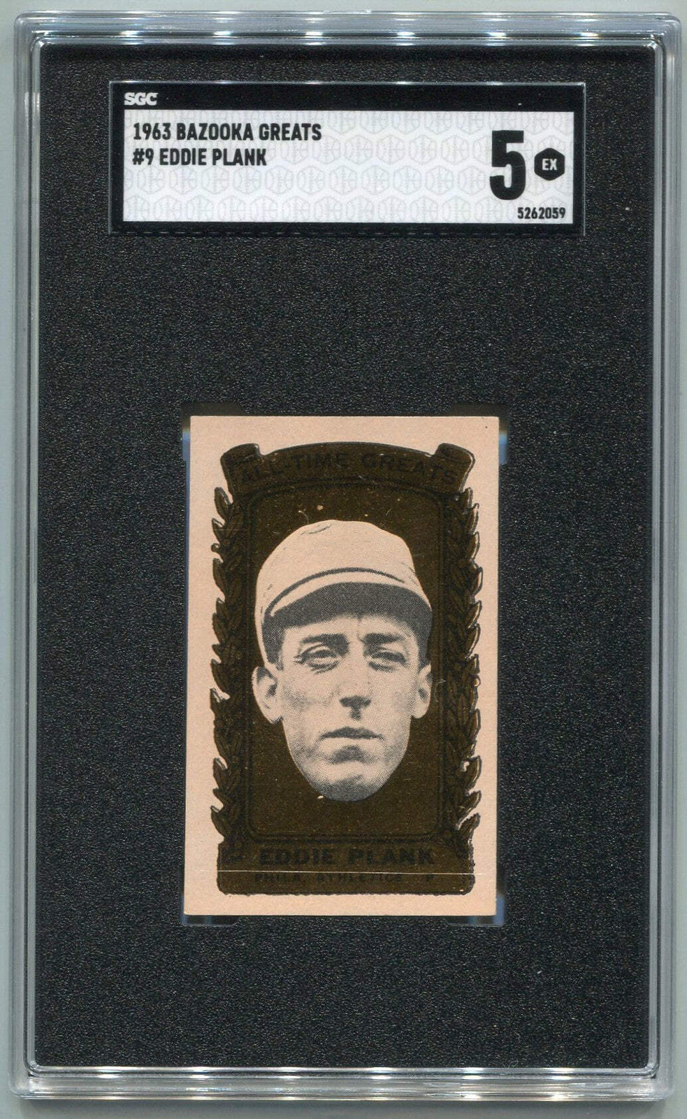 Eddie Plank 1963 Bazooka Greats Card #9 Sgc Graded 5