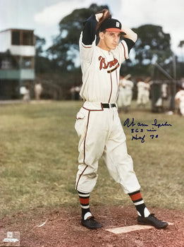 Warren Spahn Autographed 16X20 Baseball Photo