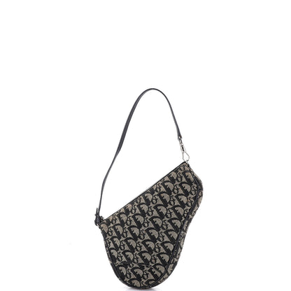 Christian Dior Vintage Saddle Bag Diorissimo Canvas Mini