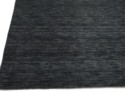 Solid Charcoal Hand-Loomed 6X9 Gabbeh Wool Rug