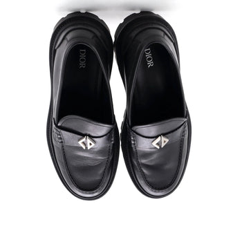 Christian Dior Men'S Logo Plaque Loafers Leather